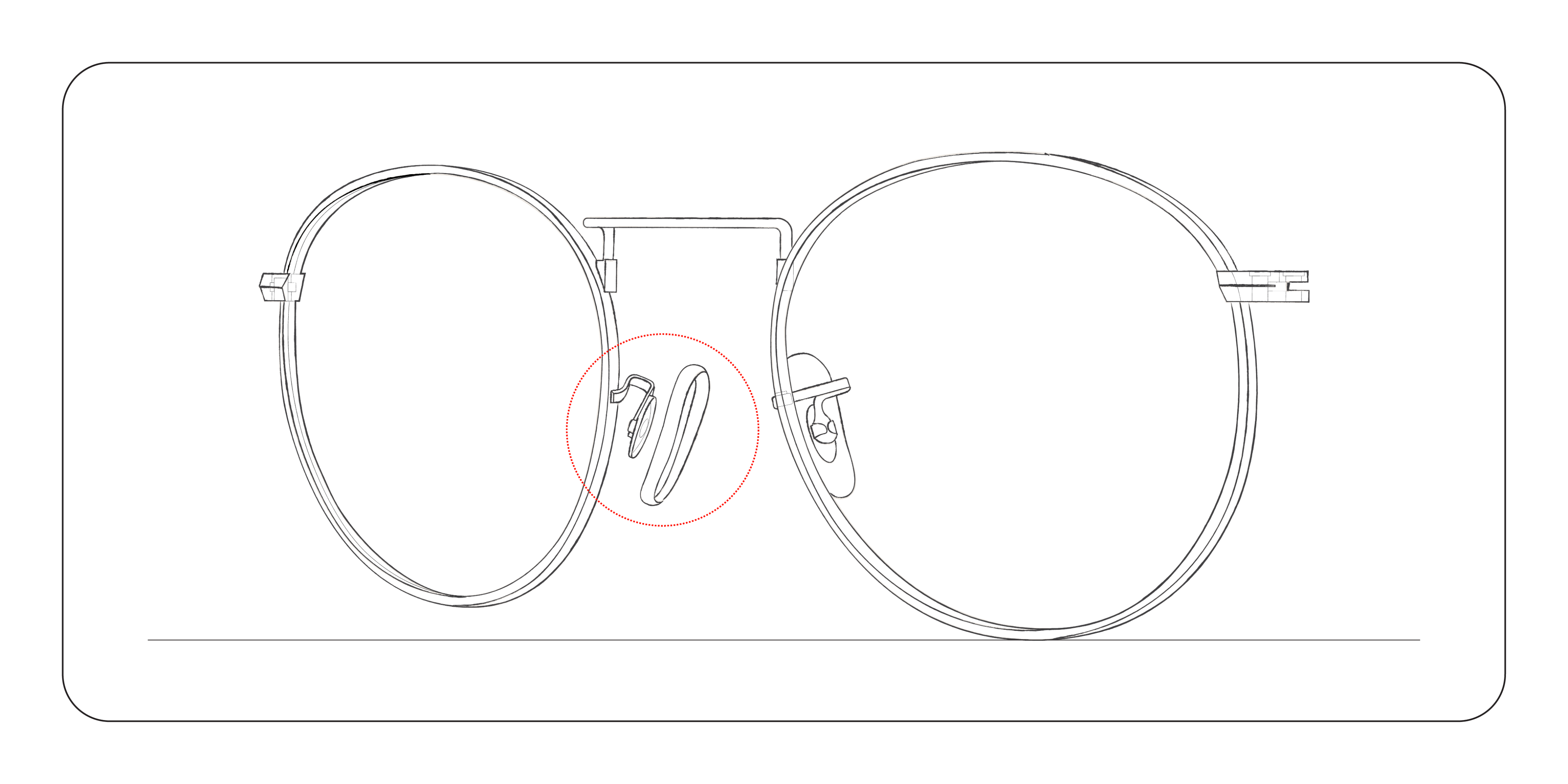 Nose pad detachment example
