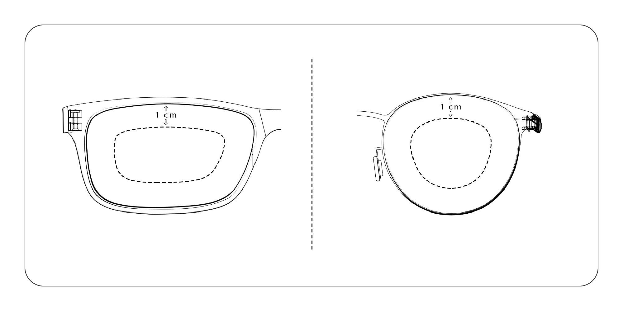 One-centimeter lens center ring guide